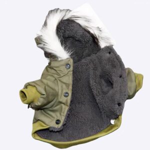 Manteau capuche d’hiver pour chiens Manteau pour chien Vêtement chien couleur: Jaune|Vert