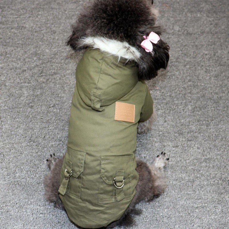 Manteau capuche d’hiver pour chiens Manteau pour chien Vêtement chien couleur: Jaune|Vert