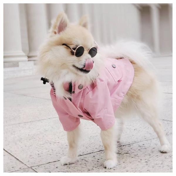 Manteau imperméable pour chien Manteau pour chien Vêtement chien couleur: Jaune|Rose