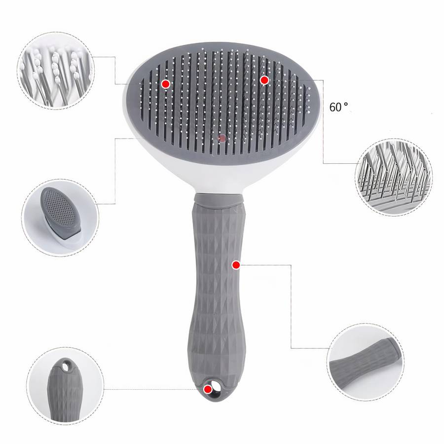 Brosse de toilettage autonettoyante pour chiens Brosse de toilettage autonettoyante pour chiens Hygiène chien couleur: Bleu|Gris|Rose|Vert