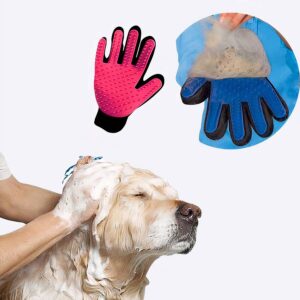 Gant de toilettage et massage pour chien Hygiène chien couleur: Bleu|Rouge|Vert|Violet