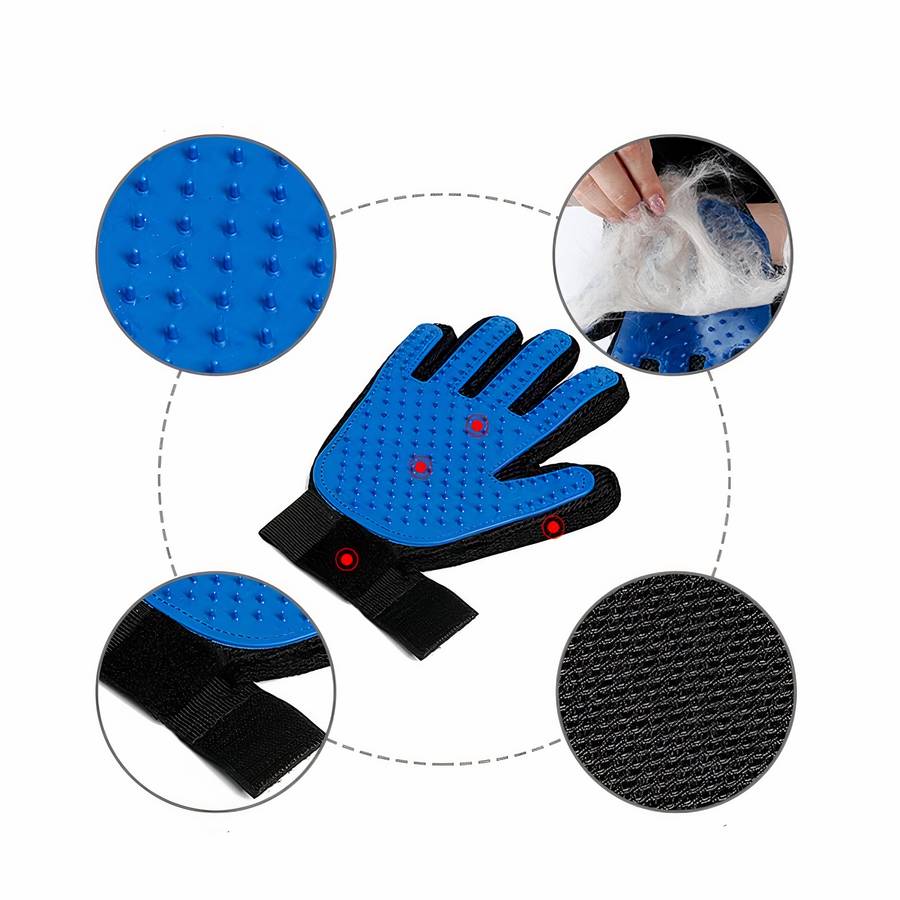 Gant de toilettage et massage pour chien Gant de toilettage et massage pour chien Hygiène chien couleur: Bleu|Rouge|Vert|Violet