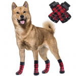 Chaussons antidérapantes carreaux pour chien Chaussure pour chien Vêtement chien Matériau: Coton