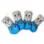 Chaussons antidérapants motif animal pour chien Chaussure pour chien Vêtement chien Couleur: Bleu Taille: S