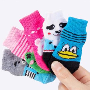 Chaussons antidérapants motif animal pour chien Chaussure pour chien Vêtement chien couleur: Bleu|Rose|Vert