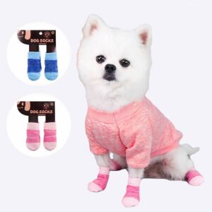 Chaussons multicolores chaud en coton pour chien Chaussure pour chien Vêtement chien couleur: Bleu|Gris|Jaune|Noir|Rose|Rouge