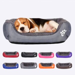 Panier rectangulaire en coton motif patte pour chien XXL Panier chien Panier chien xxl couleur: Bleu|Gris|Marron|Noir|Orange|Rose|Rouge|Vert