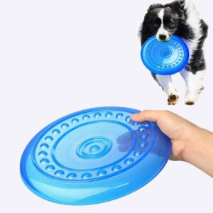 Disque volant en caoutchouc souple pour chien Accessoire chien Jouets pour chien couleur: Bleu|Orange|Violet