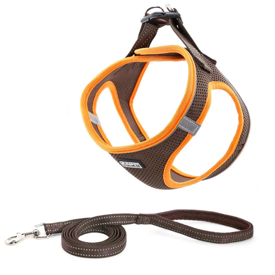 Harnais avec laisse pour chien Accessoire chien Harnais chien couleur: Blanc|Bleu|Bleu|Marron|Noir|Rose|Rouge