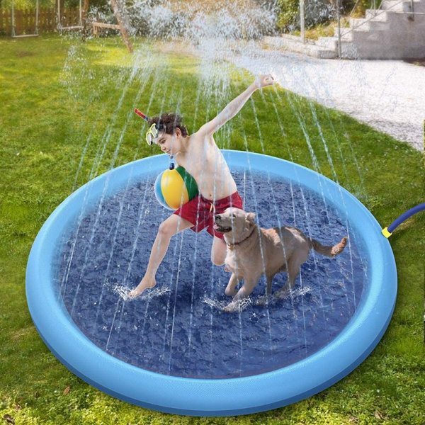 Tapis jet d’eau d’eau pour chien Accessoire chien couleur: Bleu|Bleu clair