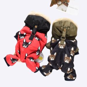 Manteau d’hiver chaud en duvet de neige pour chien Manteau pour chien Vêtement chien couleur: Rouge|Vert