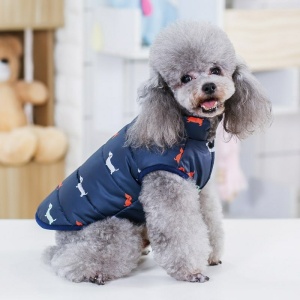 Manteau d’hiver chaud et doux pour chien Manteau pour chien Vêtement chien couleur: Bleu|Noir