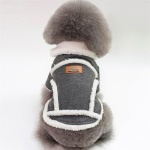 Manteau d’hiver en polaire de haute qualité pour chien Manteau pour chien Vêtement chien couleur: Beige|Gris