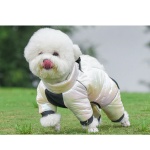 Manteau d’hiver imperméable et réfléchissant pour chien Manteau pour chien Vêtement chien couleur: Blanc|Rose