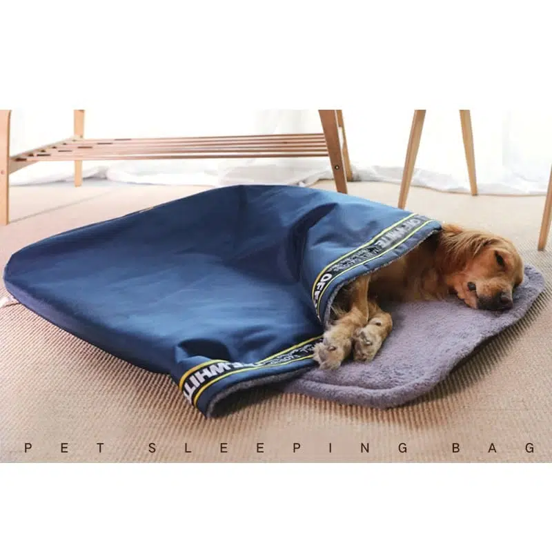 Sac de couchage pour chien avec petit matelas Couchage chien Sac de couchage pour chien couleur: Bleu