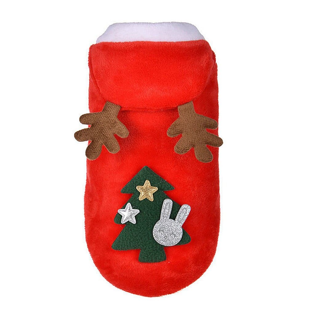 Déguisement de noël pour chien cerf père noël Déguisement de noël pour chien Déguisement pour chien Vêtement chien Couleur: Rouge Taille: XS