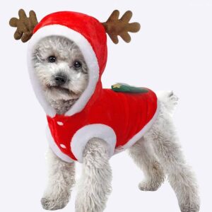 Déguisement de noël pour chien cerf père noël Déguisement de noël pour chien Déguisement pour chien Vêtement chien couleur: Rouge