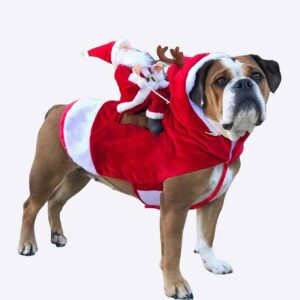 Déguisement de noël pour chien rennes du père noël Déguisement de noël pour chien Déguisement pour chien Vêtement chien couleur: Rouge