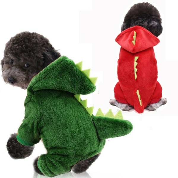 Déguisement halloween pour chien dinosaure Déguisement halloween pour chien Déguisement pour chien Vêtement chien couleur: Rouge|Vert