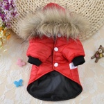 Manteau d’hiver à capuche en fourrure douce pour chien Manteau pour chien Vêtement chien couleur: Gris|Rouge|Vert