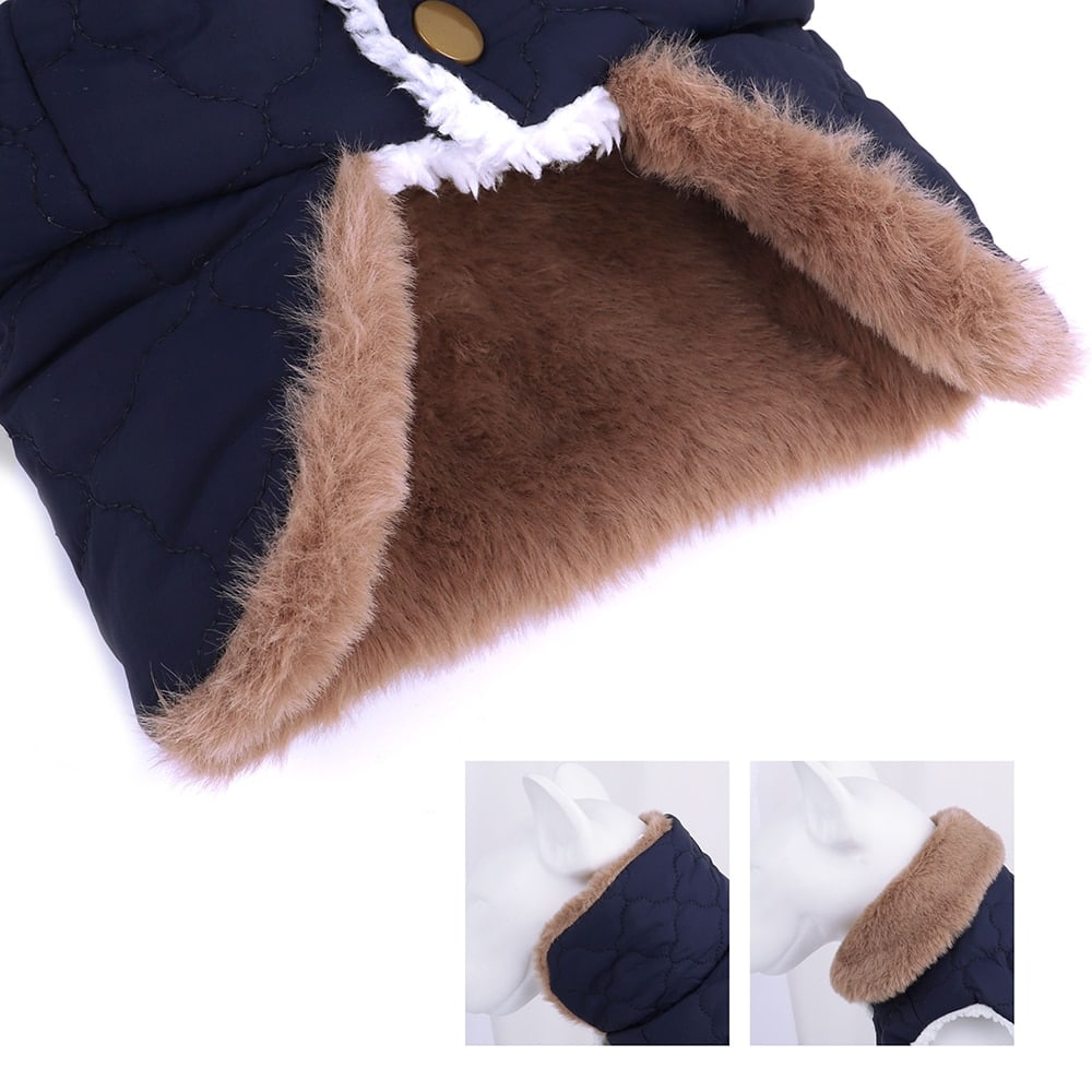 Manteau d’hiver avec un col en polaire imperméable pour chien Manteau pour chien Vêtement chien couleur: Bleu|Rose|Vert