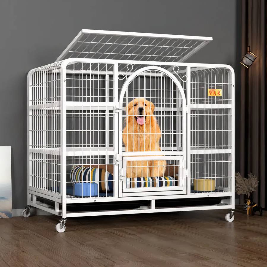 Meuble Cage Chien Intérieur Bois: Caisse en Métal pour Moyen Chien Maison  avec