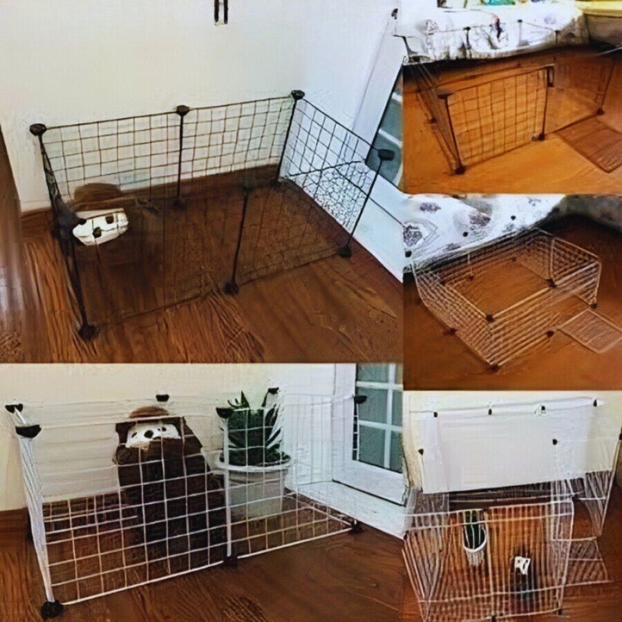 Parc pour chien pliable en métal avec barrières en fer – Image 4