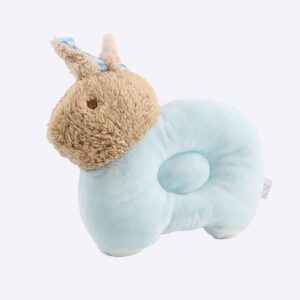 oreiller pour chien en forme de lapin avec le corps bleu clair et la tête marron