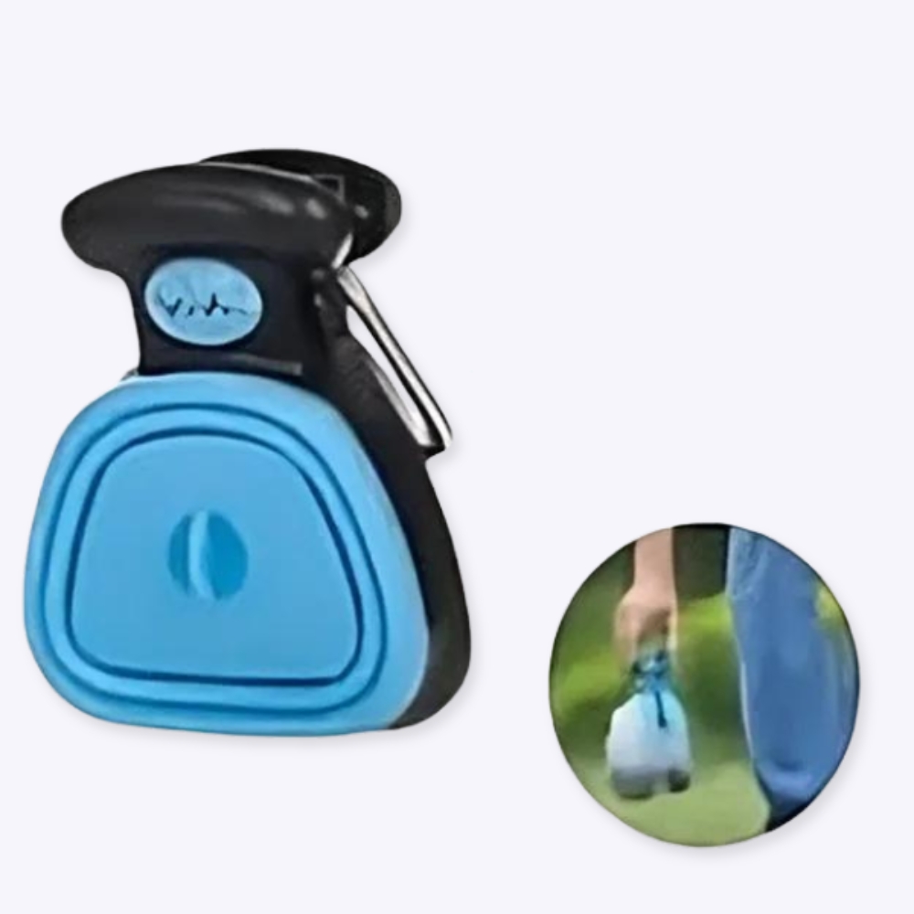 Nettoyeur d'excréments pliable pour chiens avec un fond blanc